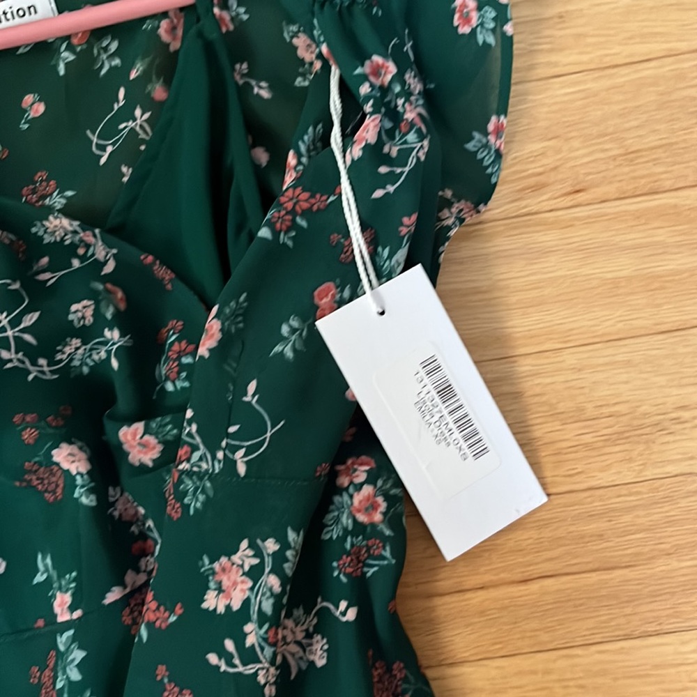 NWT Reformation Lisola Dress in Emilia dark green floral formal party long dress - Picture 6 of 10